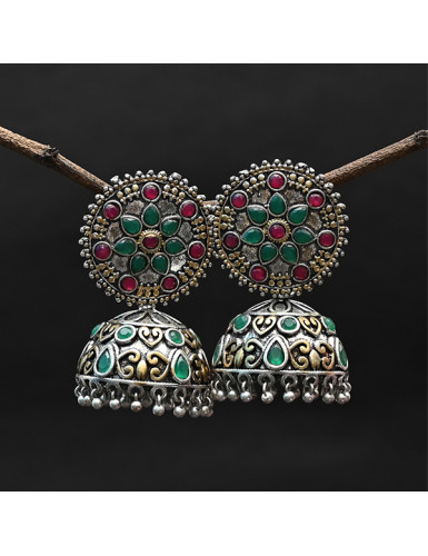 Royal Jhumkaas with Flower Pendant