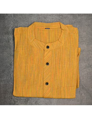 Yellow Classic Khadi Kurta 