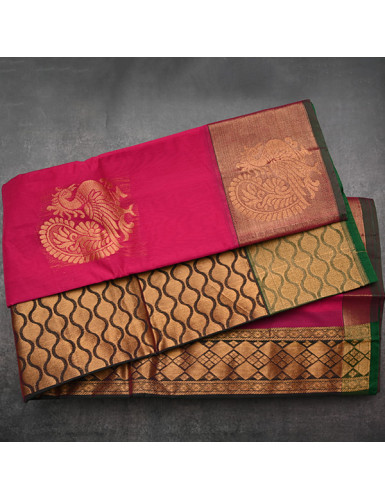 Hand woven Uppada Cotton Saree with Pattu Border